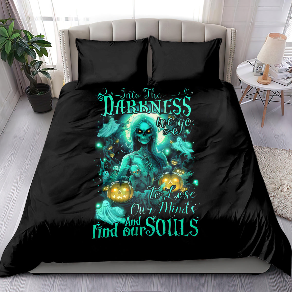 Witch Skull Bedding Set Into Darkness To Lose Our Mind And Find Our Souls - Wonder Print Shop