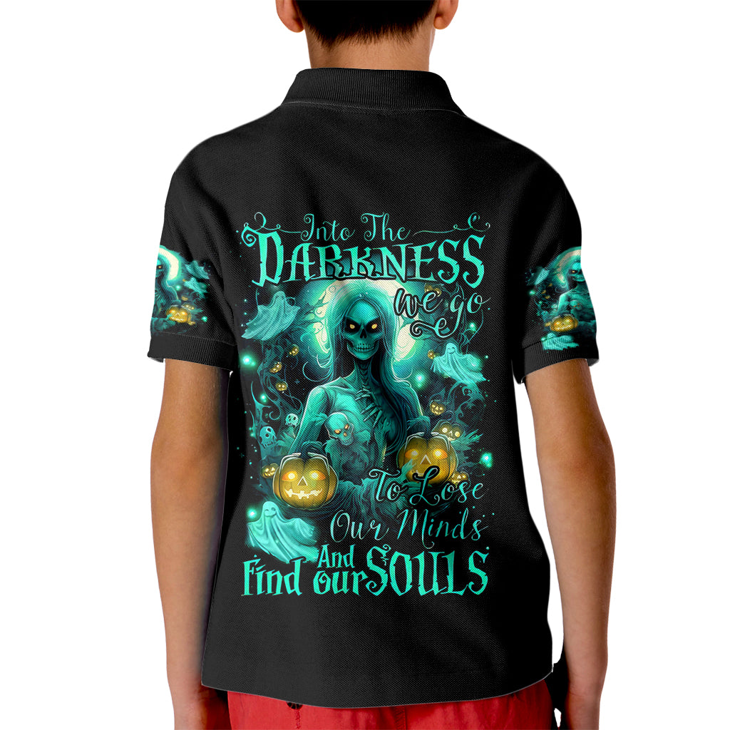 Witch Skull Kid Polo Shirt Into Darkness To Lose Our Mind And Find Our Souls - Wonder Print Shop