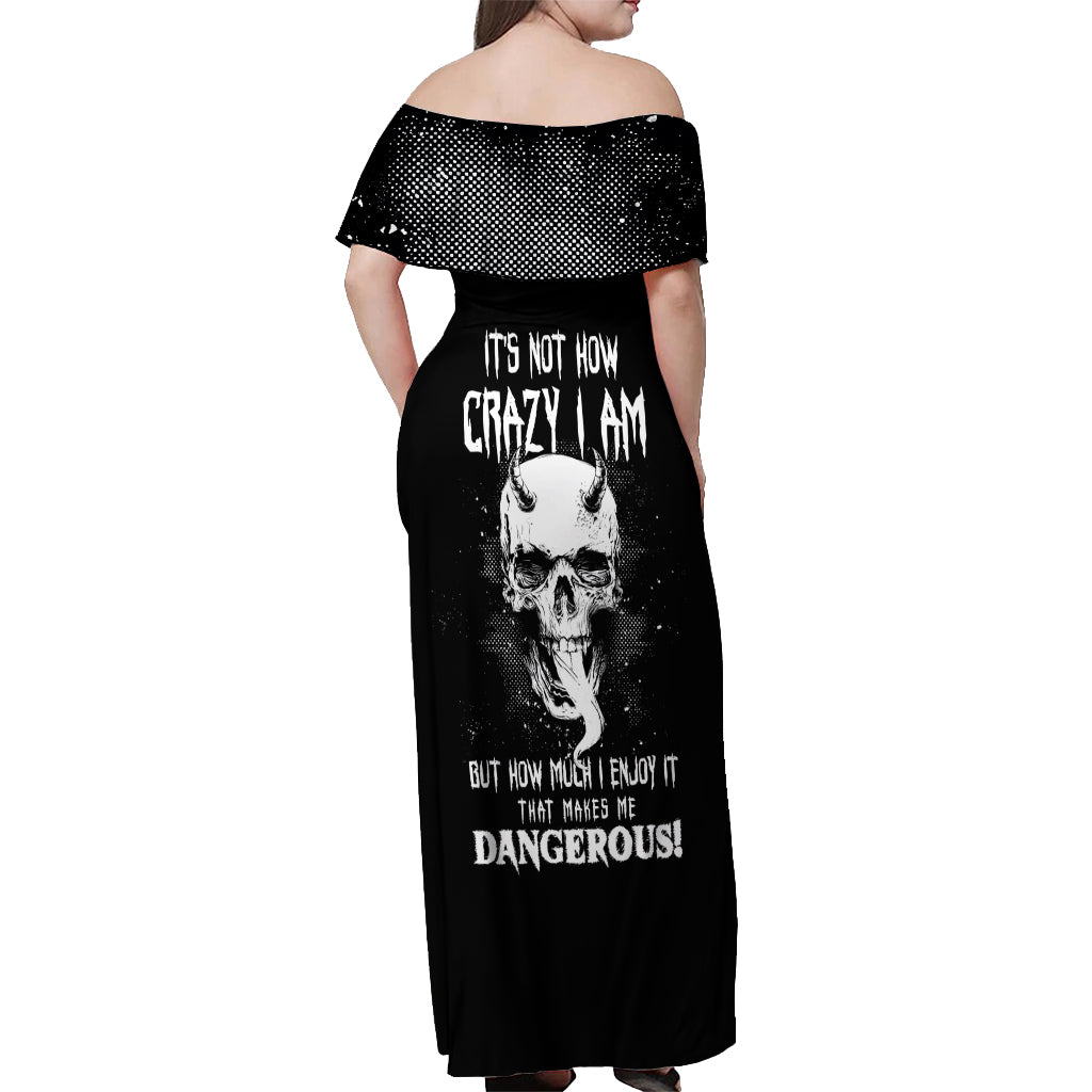 Thunder Skull Off Shoulder Maxi Dress My Demon Hide Inside My Head - Wonder Print Shop