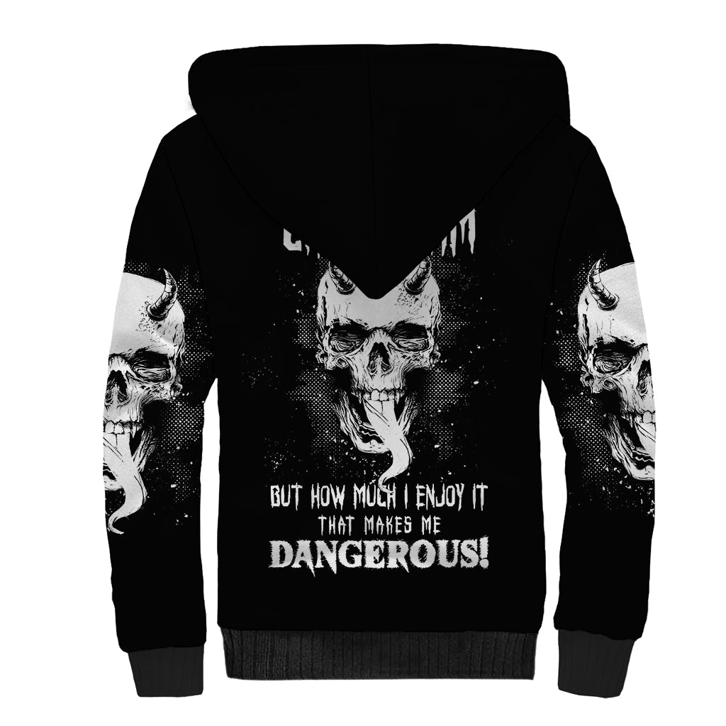 Thunder Skull Sherpa Hoodie My Demon Hide Inside My Head - Wonder Print Shop