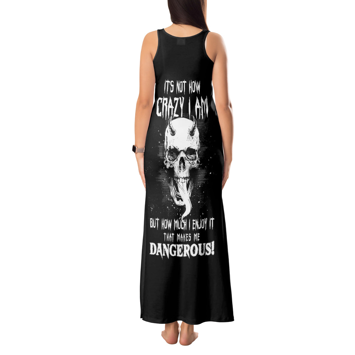 Thunder Skull Tank Maxi Dress My Demon Hide Inside My Head - Wonder Print Shop