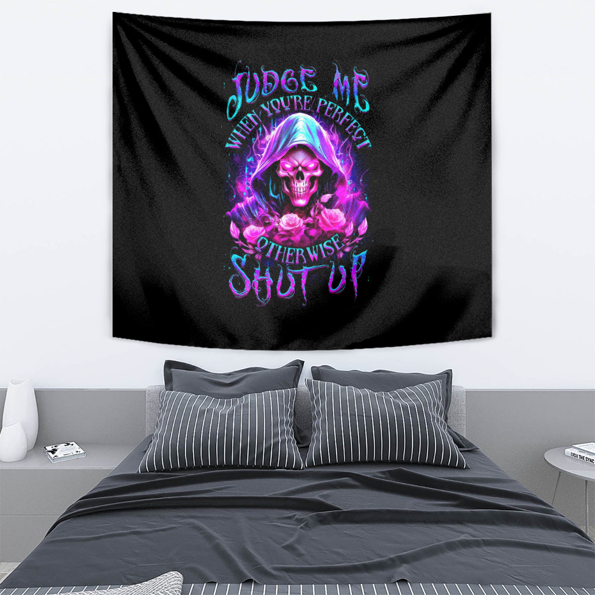 fire-skull-tapestry-judge-me-when-youre-perfect-otherwise-shut-up