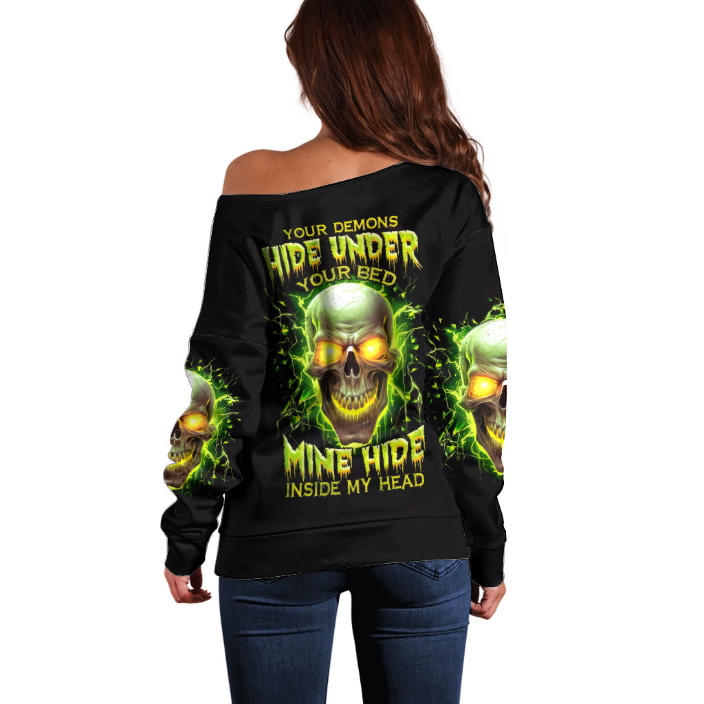 Witch Skull Off Shoulder Sweater Into Darkness To Lose Our Mind And Find Our Souls - Wonder Print Shop