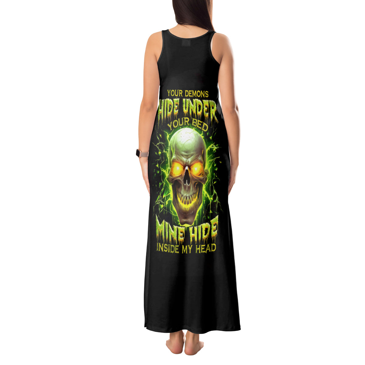 Witch Skull Tank Maxi Dress Into Darkness To Lose Our Mind And Find Our Souls DT01