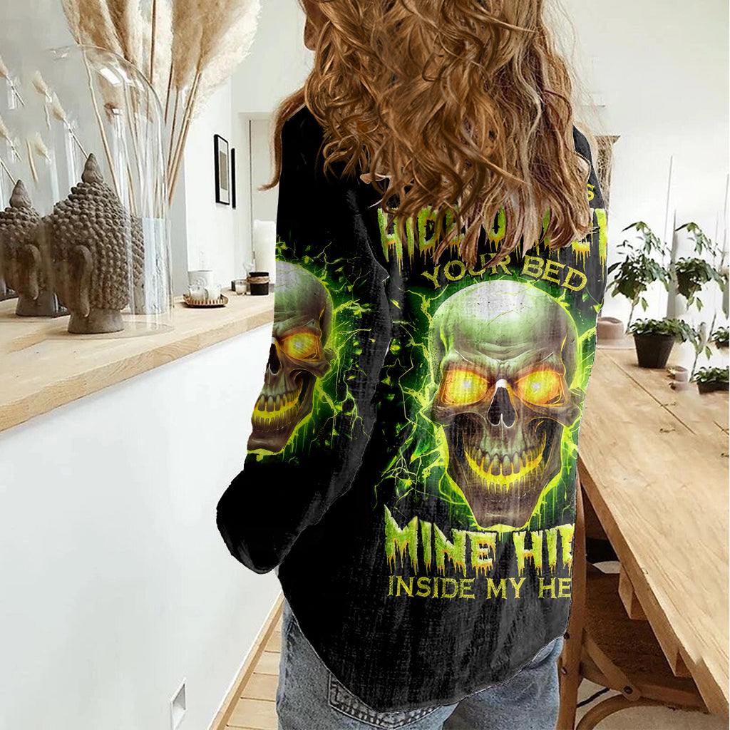 Witch Skull Women Casual Shirt Into Darkness To Lose Our Mind And Find Our Souls DT01