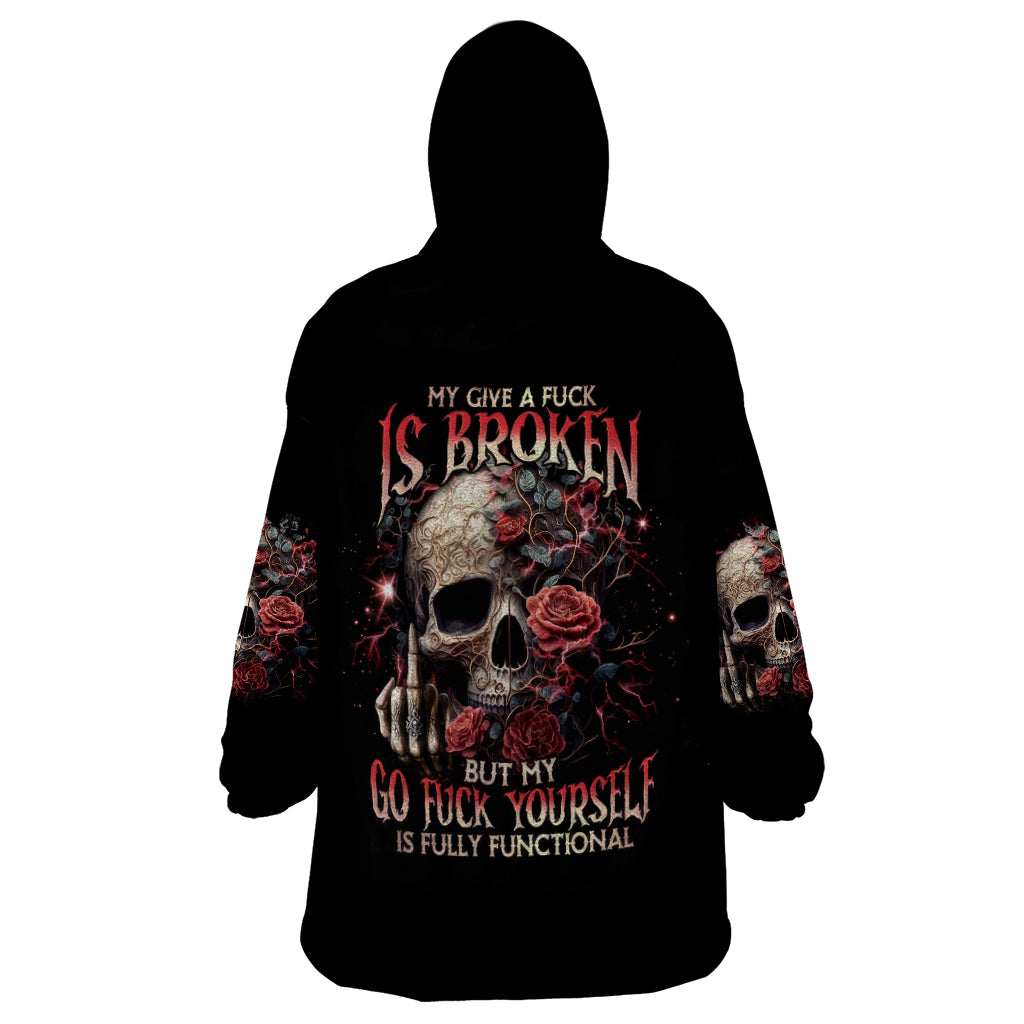 Zombie Skull Wearable Blanket Hoodie I Never Alone My Demon With Me 24/7 DT01