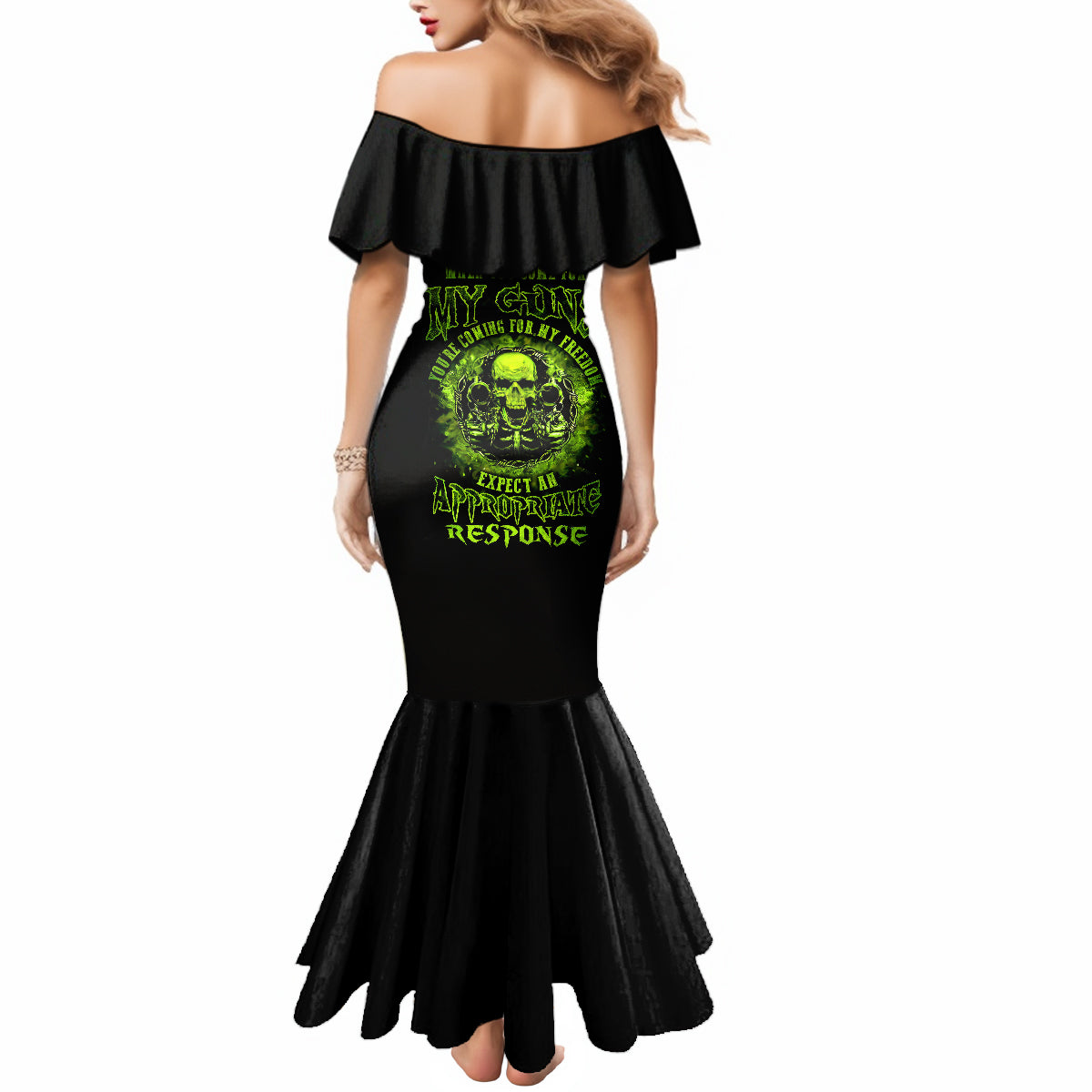 Gun Skull Mermaid Dress When You Come For My Gun Expect An Appropriate Response - Wonder Print Shop