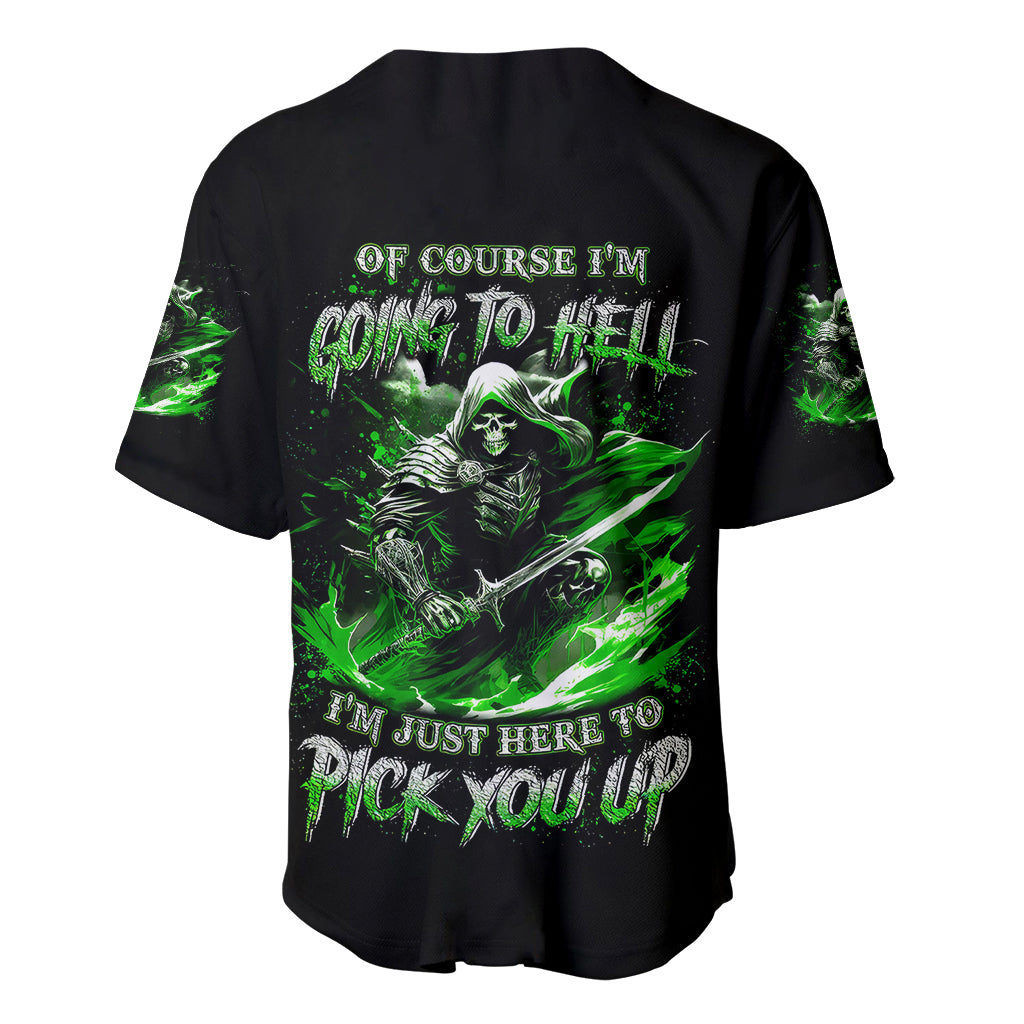 Warrior Skull Baseball Jersey Of Course I'm Going To Hell Just Pick You Up - Wonder Print Shop