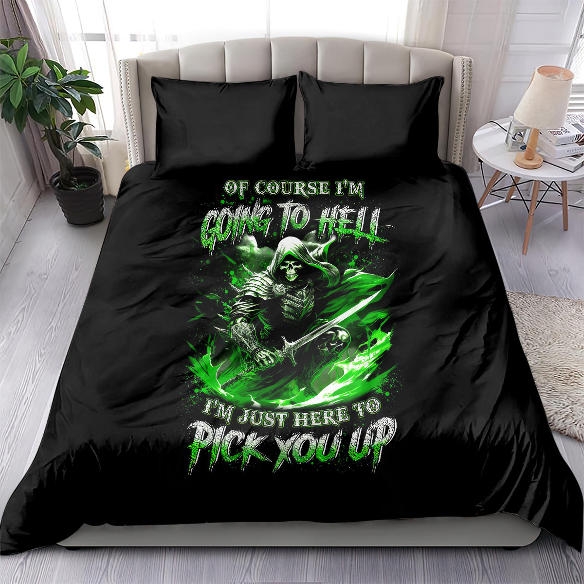 Warrior Skull Bedding Set Of Course I'm Going To Hell Just Pick You Up - Wonder Print Shop