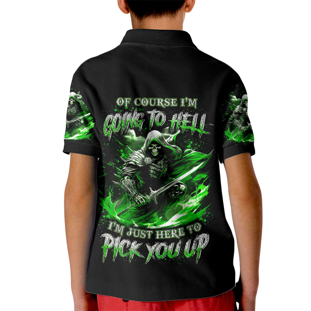 Warrior Skull Kid Polo Shirt Of Course I'm Going To Hell Just Pick You Up - Wonder Print Shop