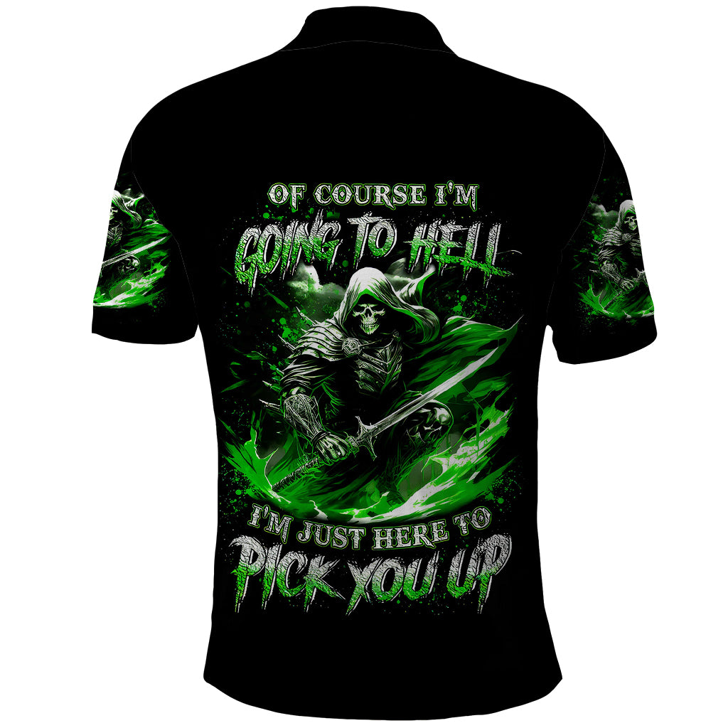 Warrior Skull Polo Shirt Of Course I'm Going To Hell Just Pick You Up - Wonder Print Shop