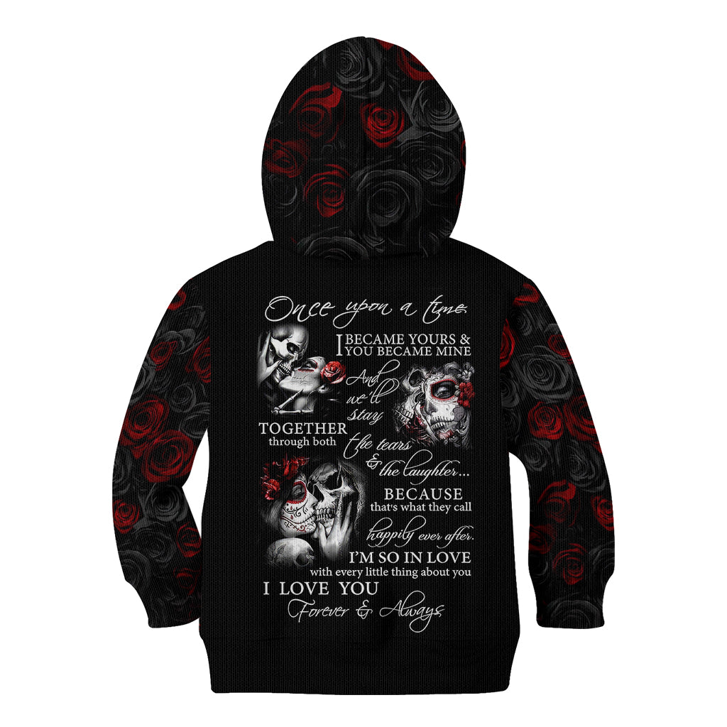 Love Skull Kid Hoodie Once Upon A Time I Love You Forever And Always - Wonder Print Shop