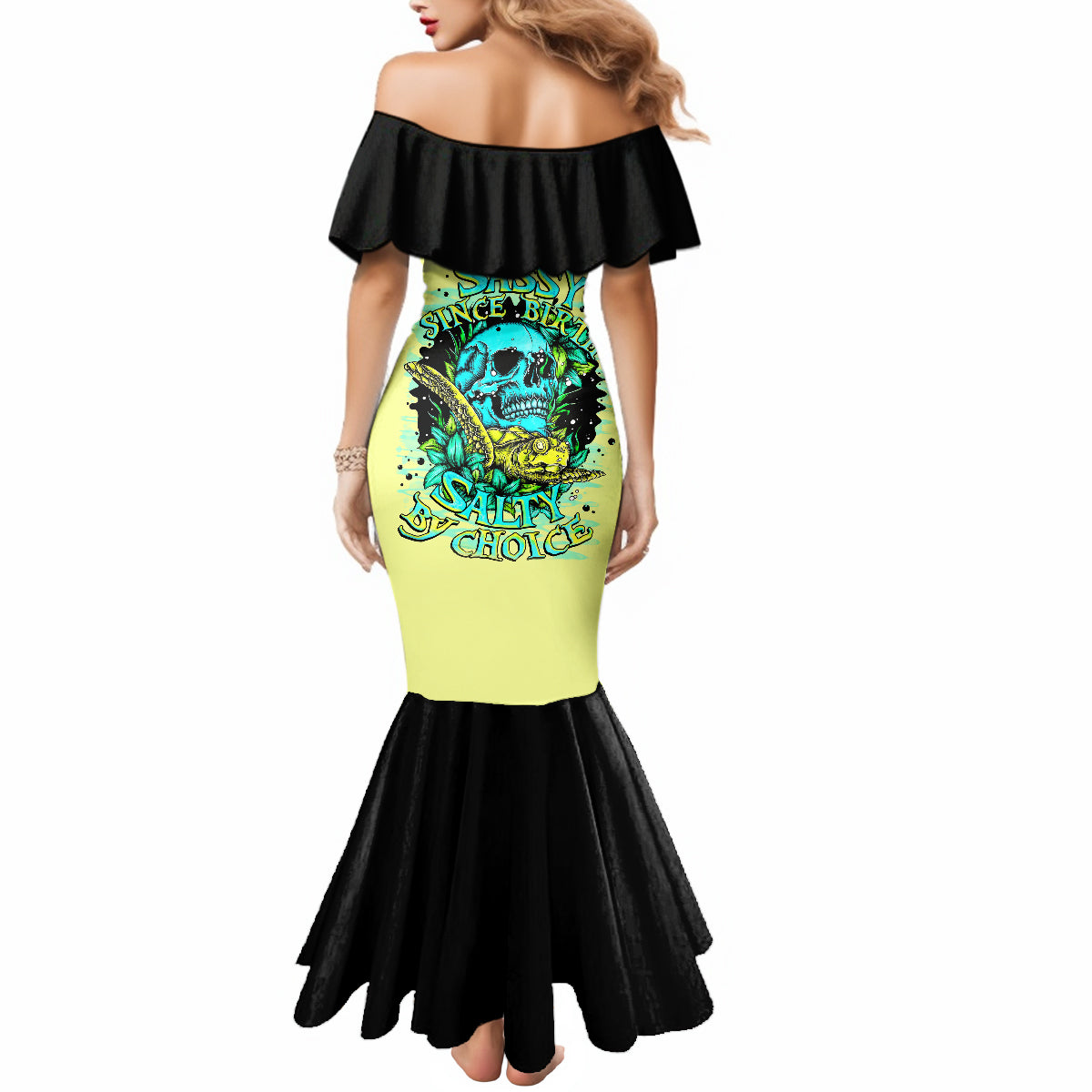 Turtle Skull Mermaid Dress Sassy Since Birth Salty By Choice - Wonder Print Shop