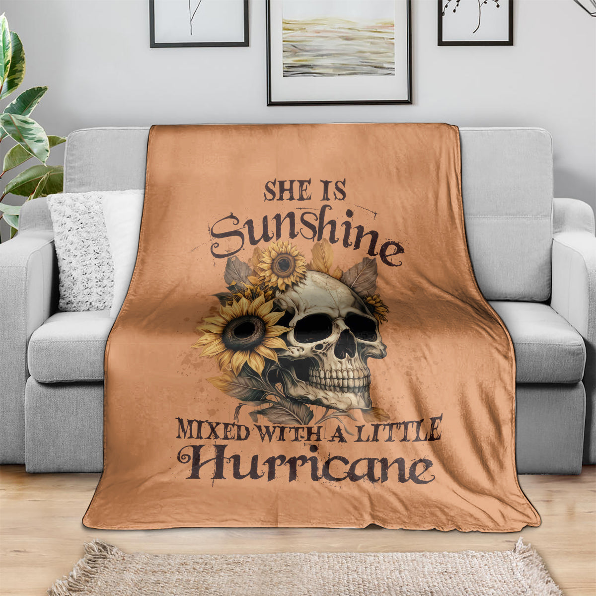 sunflower-skull-blanket-she-is-sunshine-mixed-with-a-little-hurricance