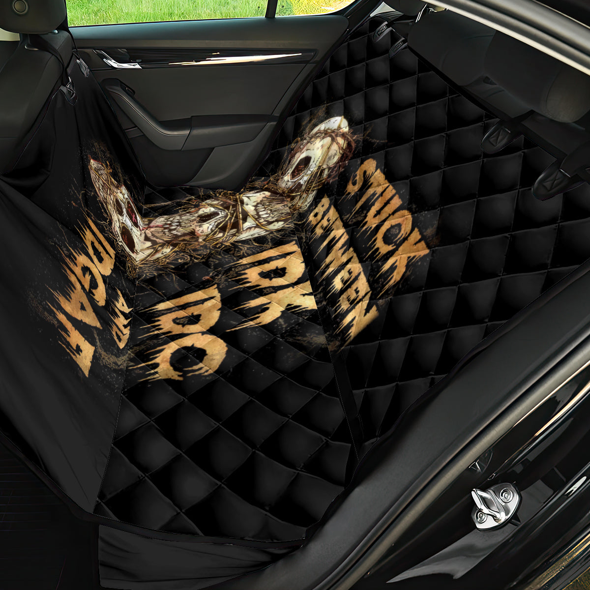 Wire Skull Back Car Seat Cover Stuck Between Idk Idc And Idgaf - Wonder Print Shop