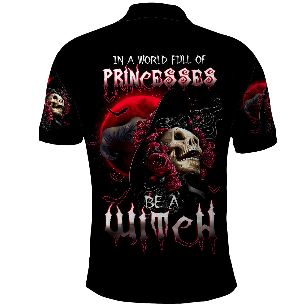 Witch Skull Polo Shirt In A World Full Of Princess Be A Witch - Wonder Print Shop