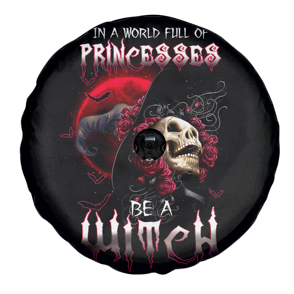 Witch Skull Spare Tire Cover In A World Full Of Princess Be A Witch - Wonder Print Shop