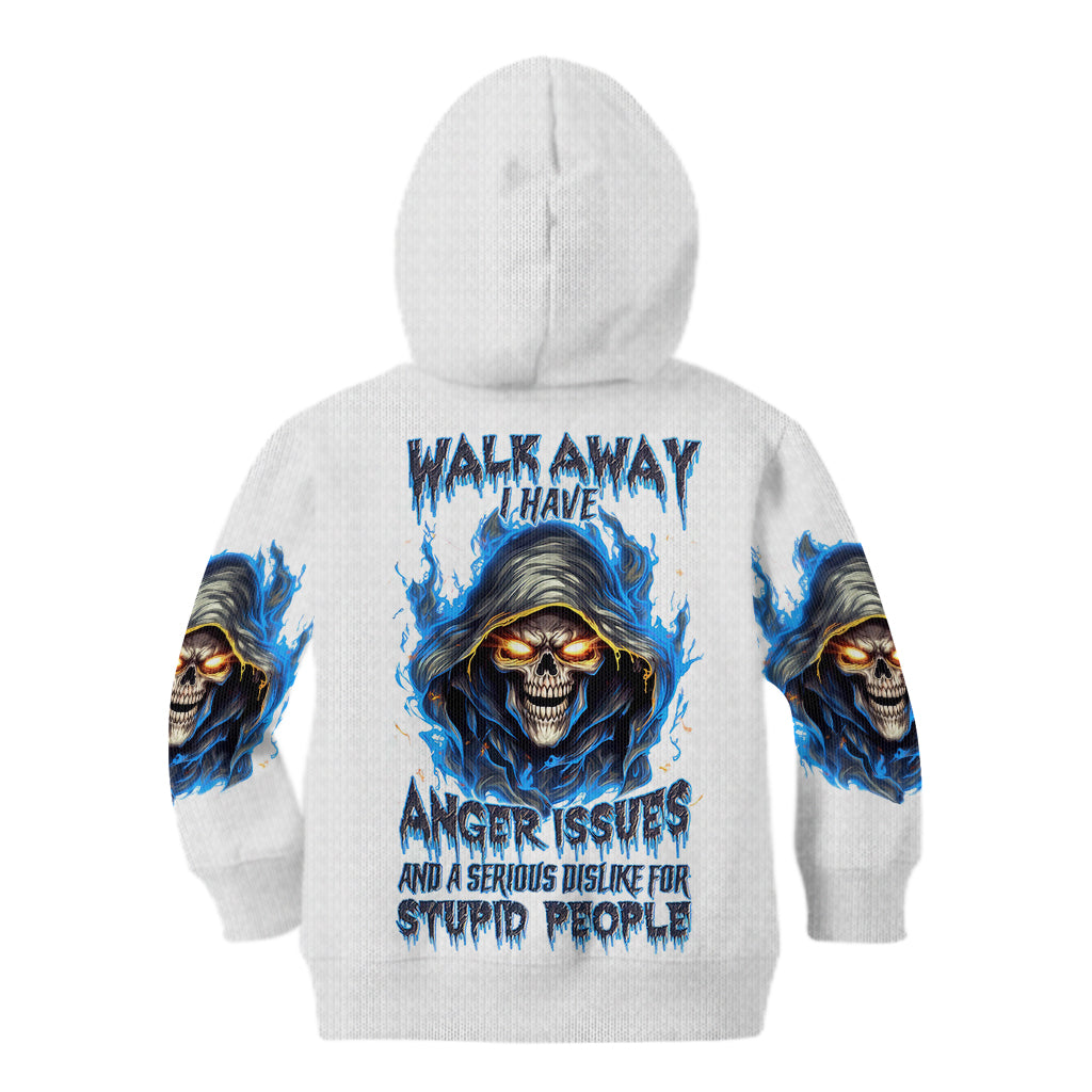 Death Skull Kid Hoodie Walk Away I Have Anger Issues And Dislike For Stupod People - Wonder Print Shop