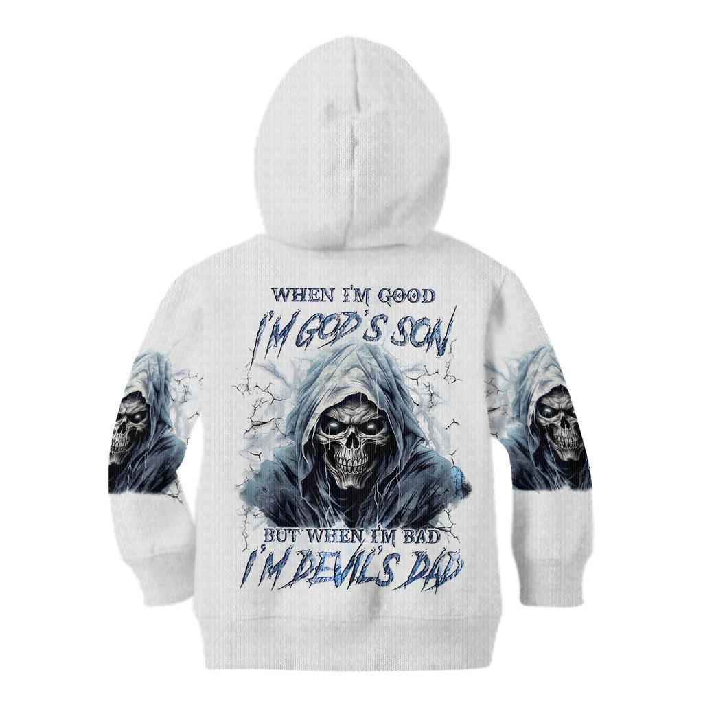 Death Skull Kid Hoodie When I'm Good I God's Son But When I'm Bad I'm Devil's Dad - Wonder Print Shop