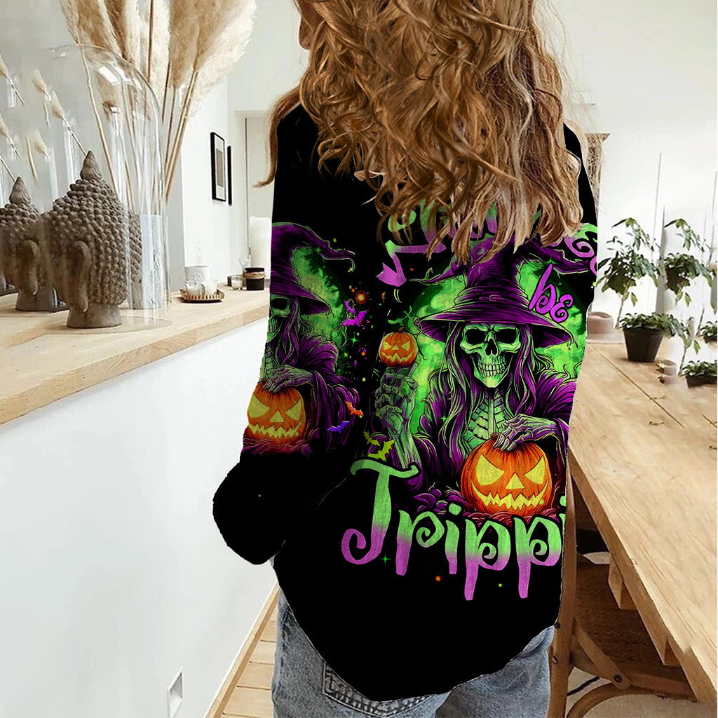 pumpkin-witch-skull-women-casual-shirt-witches-be-trippin