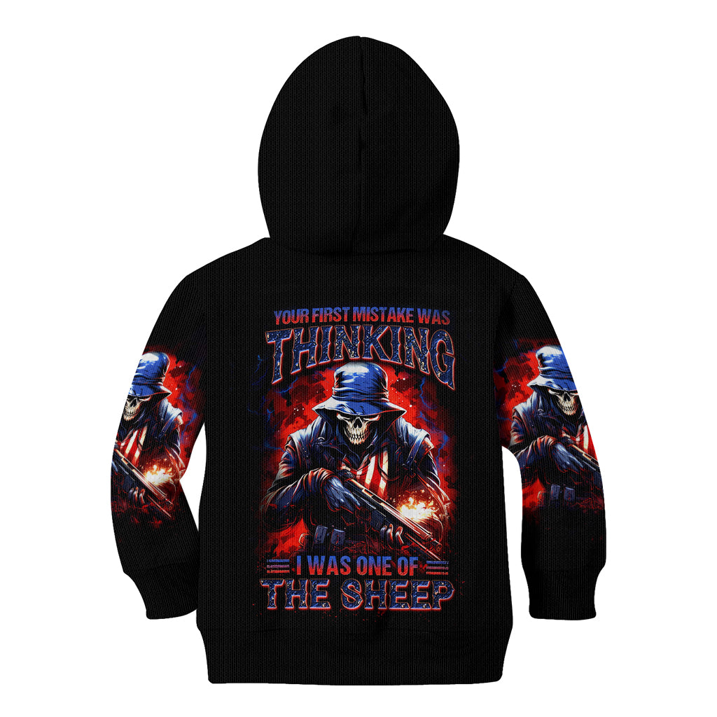 Soldier Skull Kid Hoodie Your First Mistake Was Thinking I Was One Of The Sheep - Wonder Print Shop