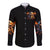 Fire Gun Skull Long Sleeve Button Shirt Your First Mistake Was Thinking I Was One Of The Sheep - Wonder Print Shop