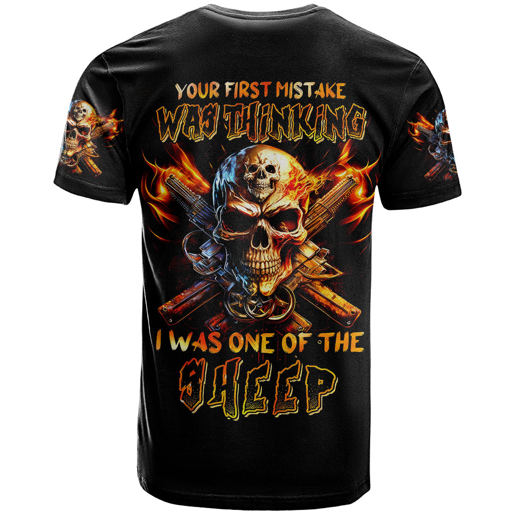 fire-gun-skull-t-shirt-your-first-mistake-was-thinking-i-was-one-of-the-sheep