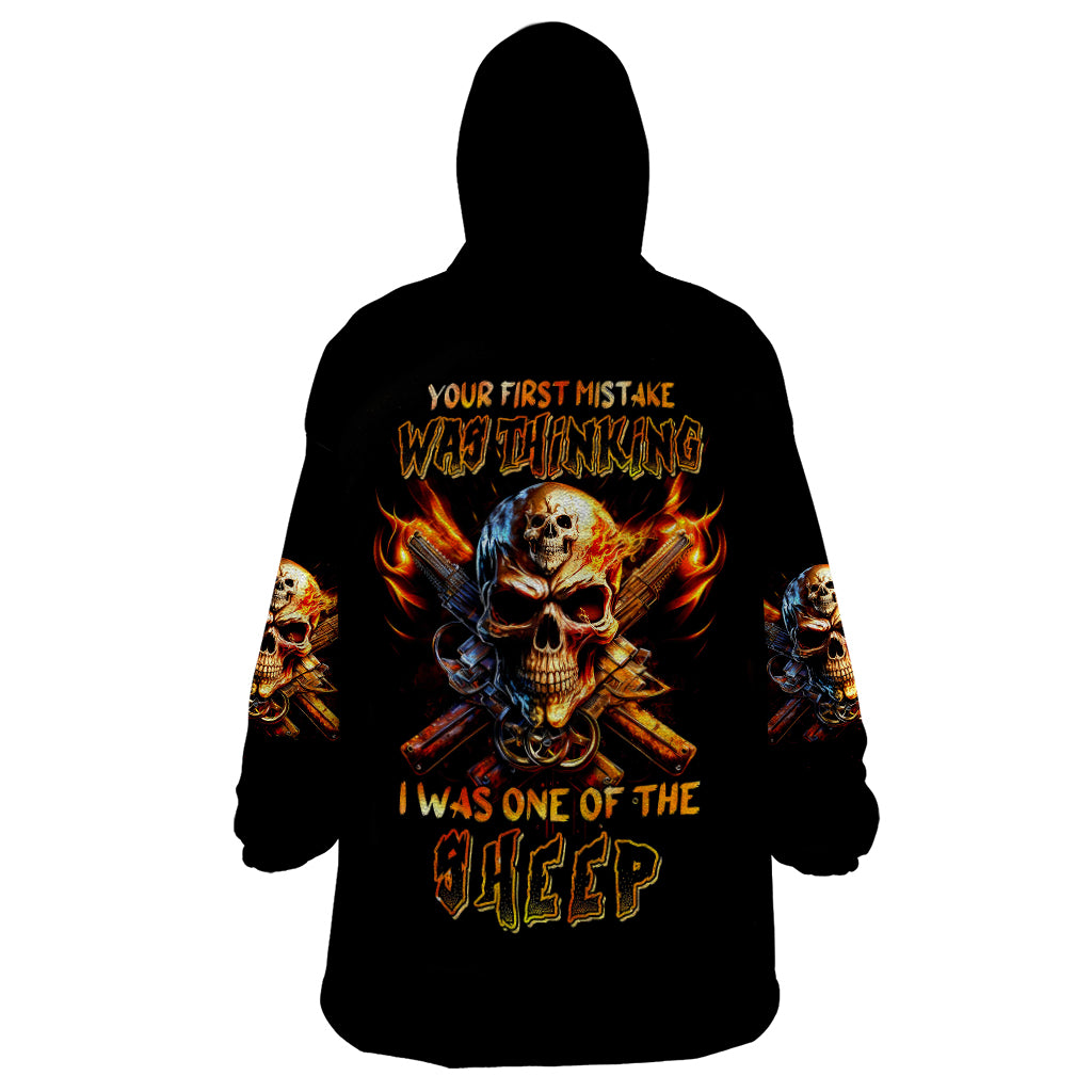 fire-gun-skull-wearable-blanket-hoodie-your-first-mistake-was-thinking-i-was-one-of-the-sheep