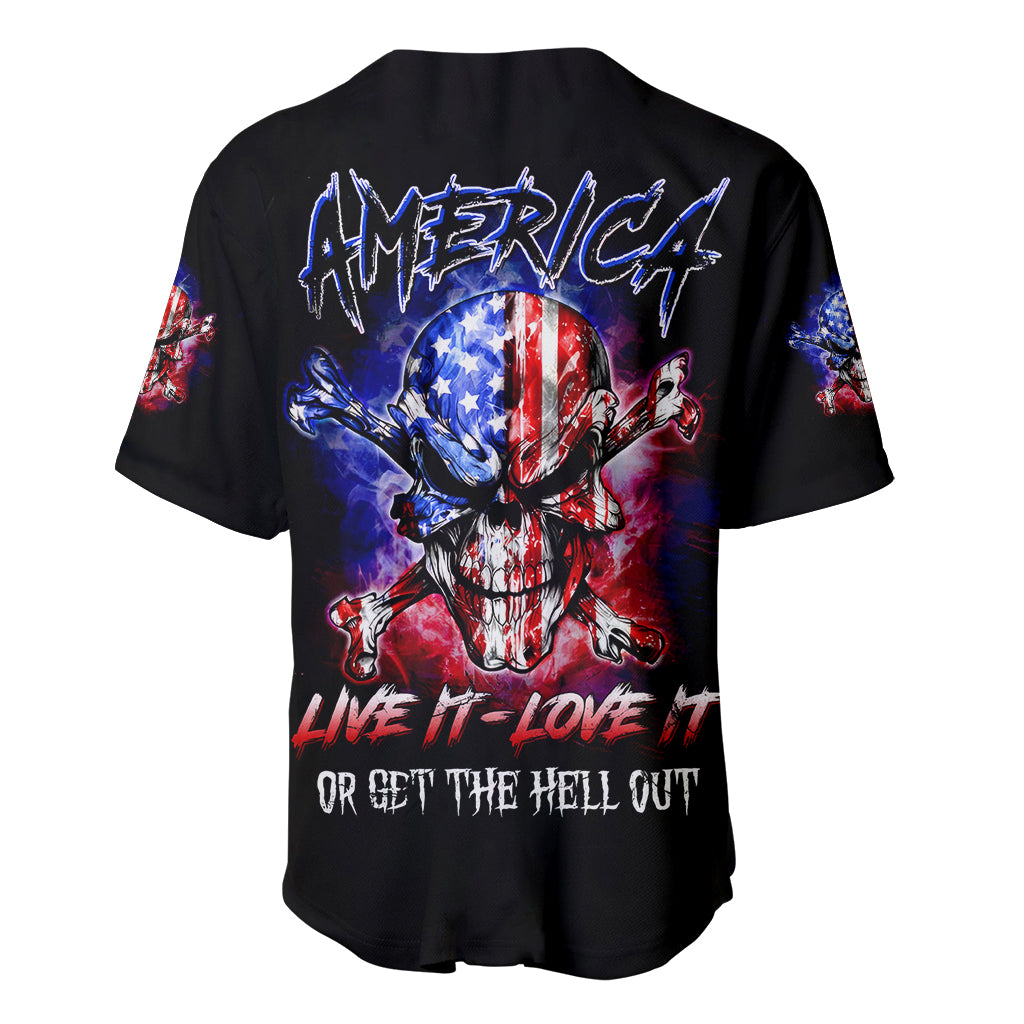 American Skull Baseball Jersey American Live It Love It Or Get The Hell Out - Wonder Print Shop