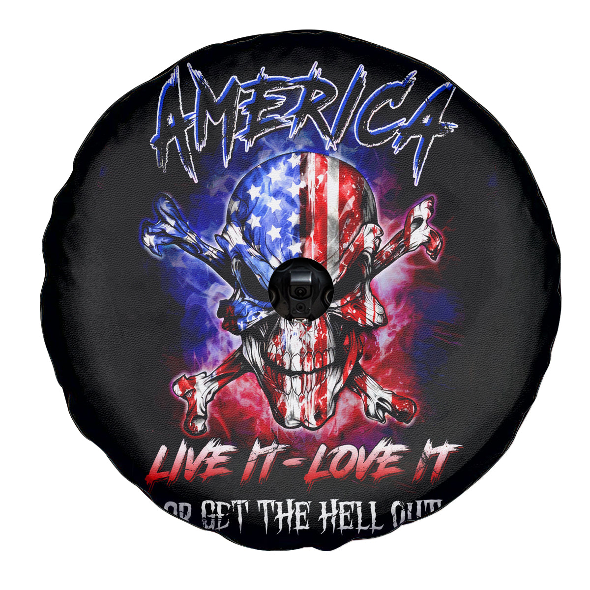 American Skull Spare Tire Cover American Live It Love It Or Get The Hell Out - Wonder Print Shop