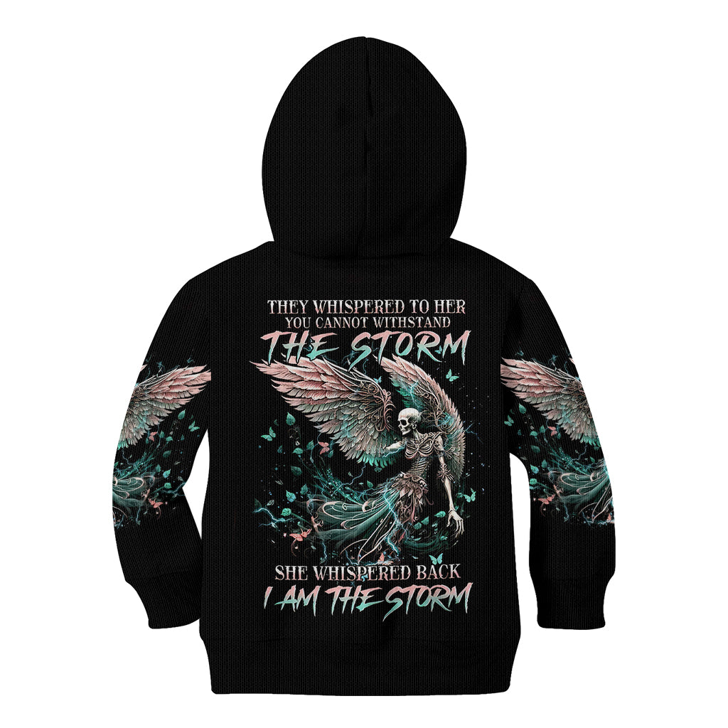 Angel Skull Kid Hoodie She Whispered Back Iam The Storm - Wonder Print Shop