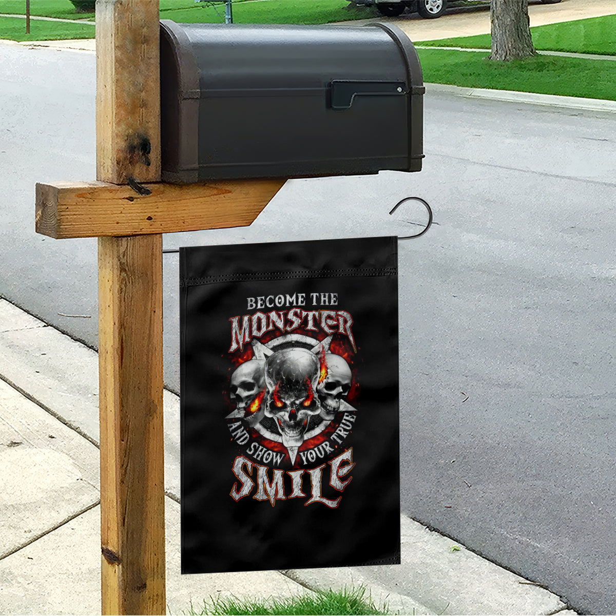 Satan Skull Garden Flag Become The Monster And Show Your True Smile - Wonder Print Shop