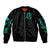 Flame Skull Sleeve Zip Bomber Jacket I Don't Stop When I Tired I Stop When I Fucking Done