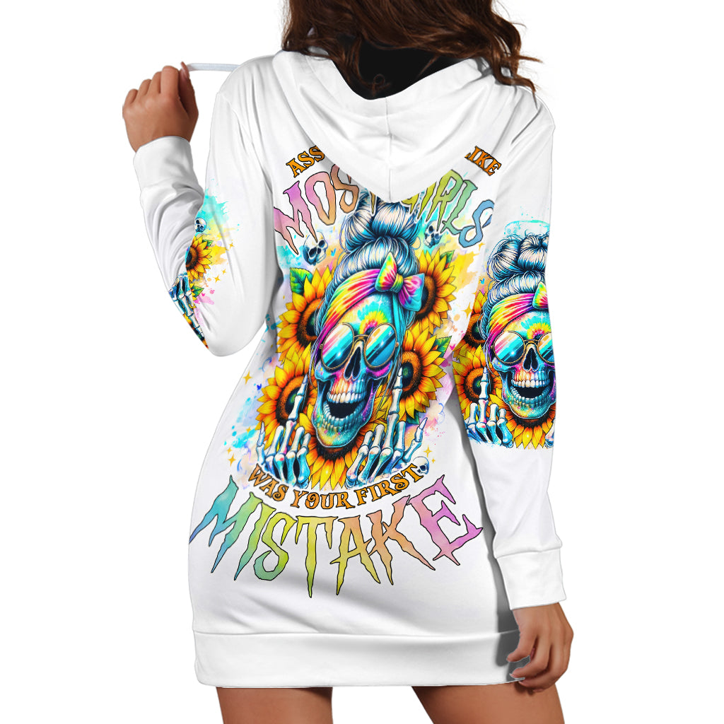 Skull Girl Hoodie Dress Assuming I Was Like Most Girls Was Your First Mistake - Wonder Print Shop