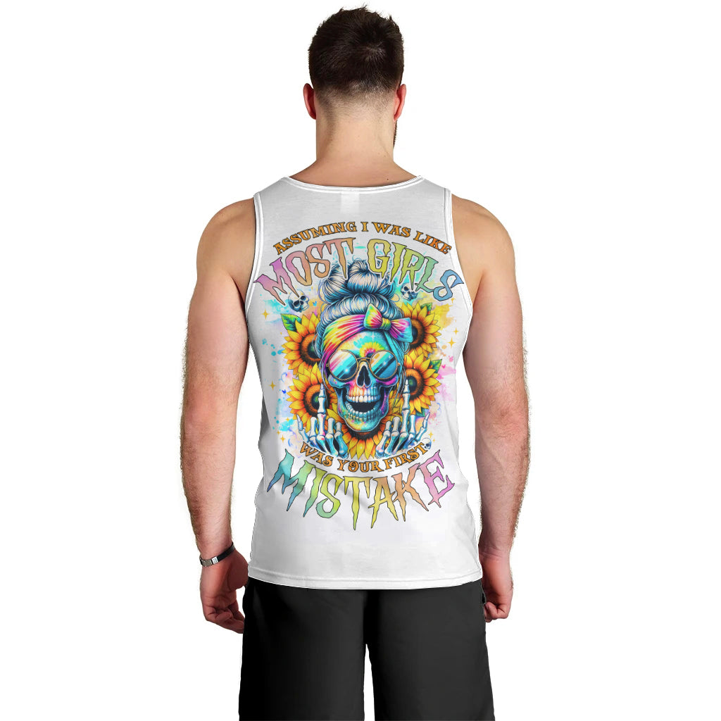 Skull Girl Men Tank Top Assuming I Was Like Most Girls Was Your First Mistake - Wonder Print Shop