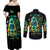 Flame Skull Couples Matching Off Shoulder Maxi Dress and Long Sleeve Button Shirt The Good Girl In Me Got Tired Of The Bullshit - Wonder Print Shop