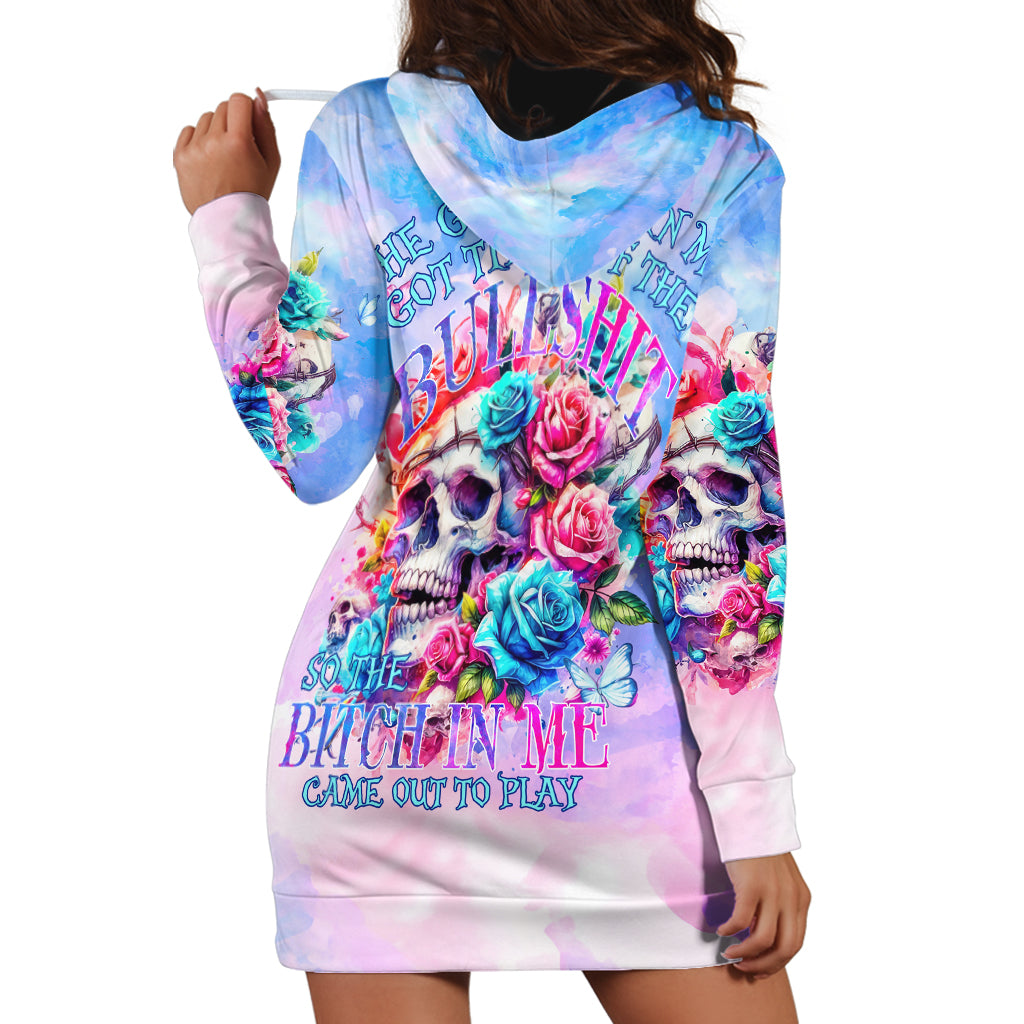 Rose Skull Hoodie Dress The Good Girl In Me Got Tired Of The Bullshit - Wonder Print Shop