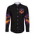 Flame Skull Long Sleeve Button Shirt I Talk I Smite But Be Careful When I Silent - Wonder Print Shop