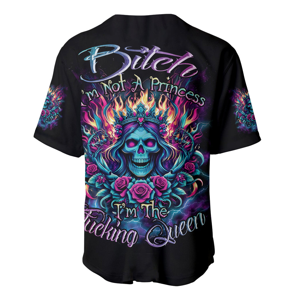 Queen Skull Baseball Jersey Bitch I'm Not A Princess I'm The Fucking Queen - Wonder Print Shop