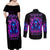 Flame Skull Couples Matching Off Shoulder Maxi Dress and Long Sleeve Button Shirt The Good Girl In Me Got Tired Of The Bullshit - Wonder Print Shop