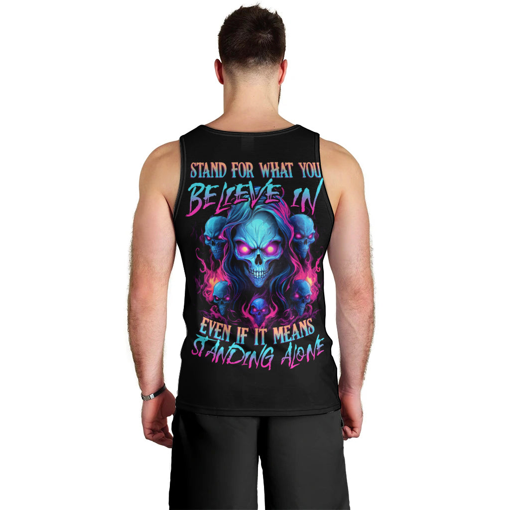 Lady Skull Men Tank Top Stand For What You Believe In Even If It Means Standing Alone - Wonder Print Shop