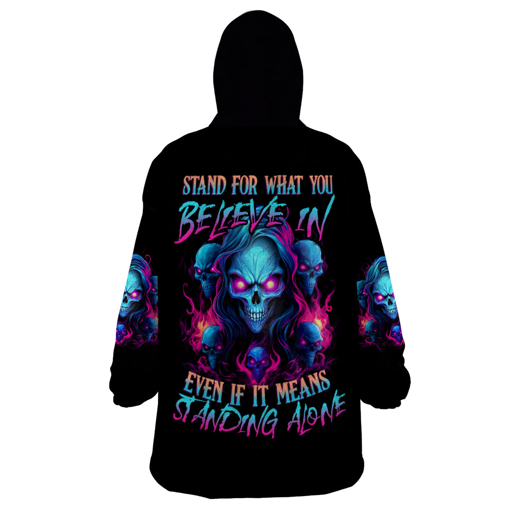 Lady Skull Wearable Blanket Hoodie Stand For What You Believe In Even If It Means Standing Alone