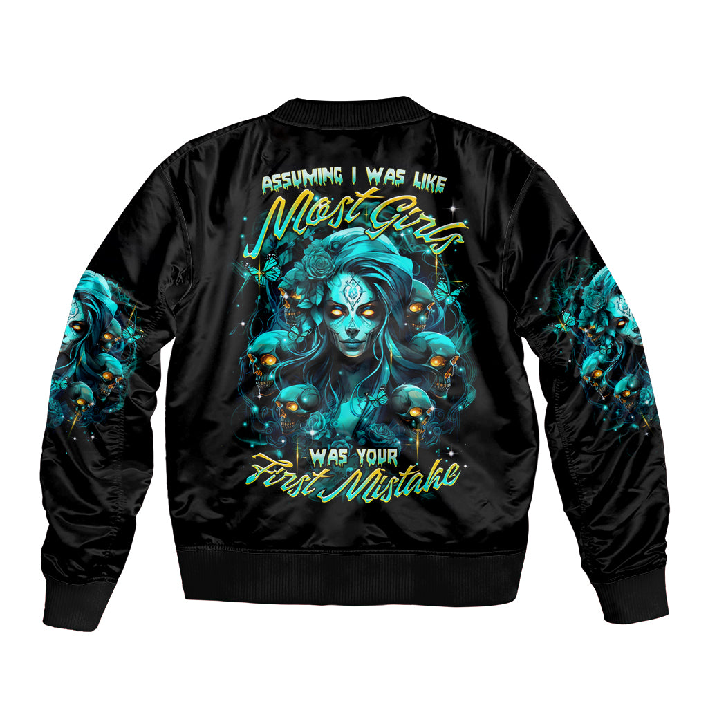 Lady Skull Bomber Jacket Assuming I Was Like Most Girls Was Your First Mistake - Wonder Print Shop