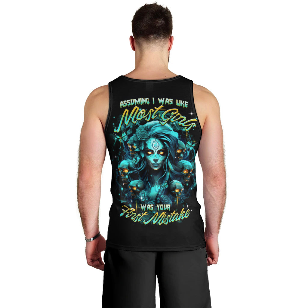 Lady Skull Men Tank Top Assuming I Was Like Most Girls Was Your First Mistake - Wonder Print Shop