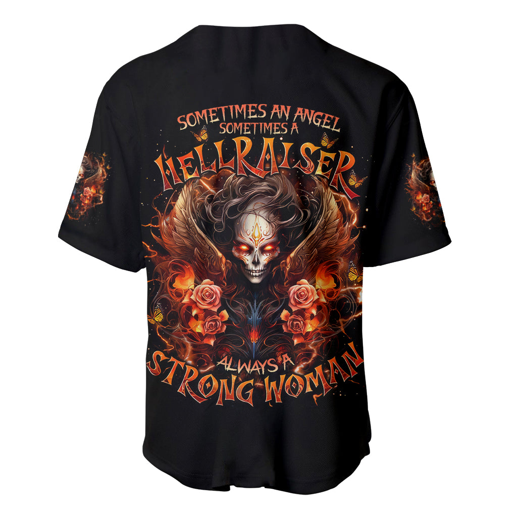 Angel Skull Baseball Jersey Sometimes An Angel Sometimes A Hellrasier - Wonder Print Shop