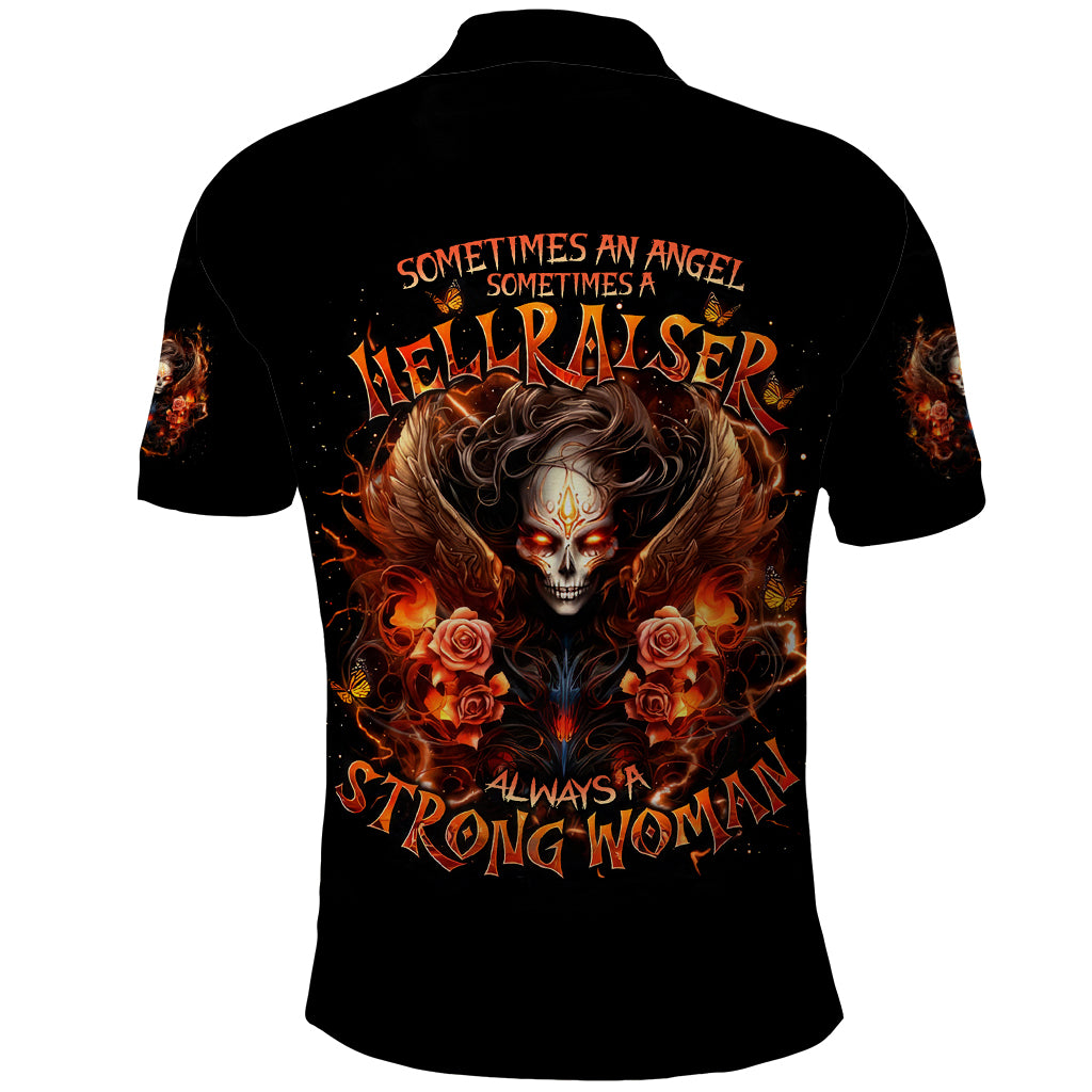 Angel Skull Polo Shirt Sometimes An Angel Sometimes A Hellrasier - Wonder Print Shop