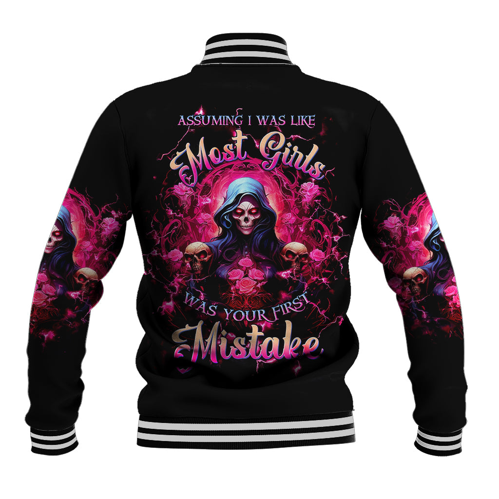 Rose Skull Baseball Jacket I Hold A Beast An Angel And A Crazy Lady In Me - Wonder Print Shop