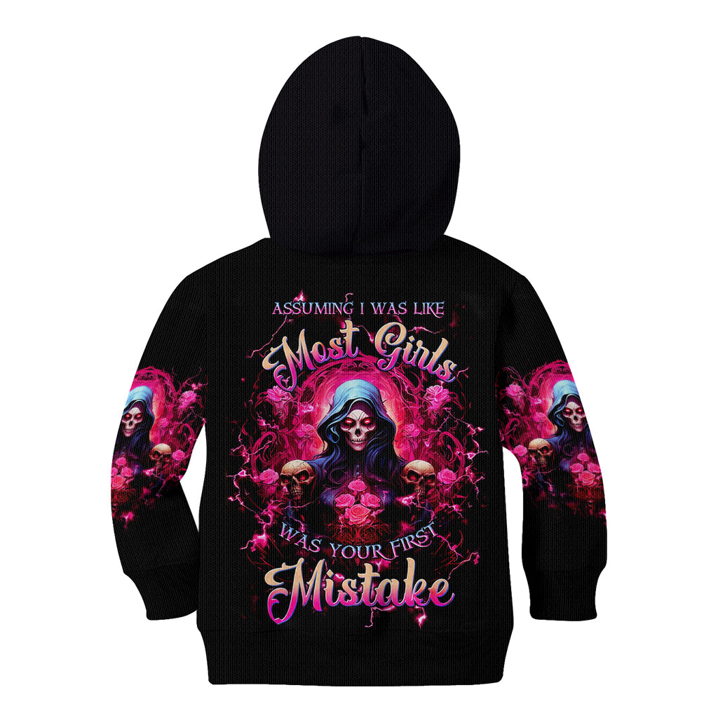 Rose Skull Kid Hoodie I Hold A Beast An Angel And A Crazy Lady In Me - Wonder Print Shop