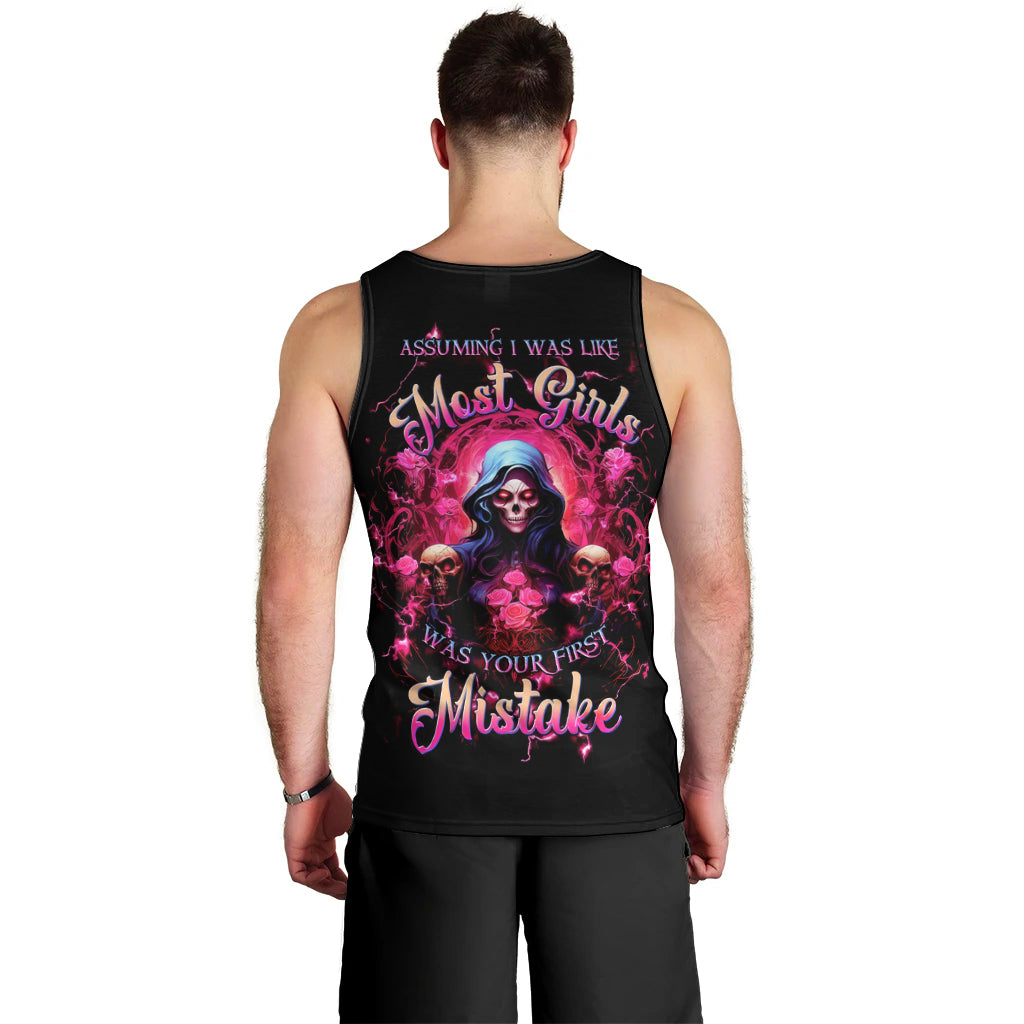 Rose Skull Men Tank Top I Hold A Beast An Angel And A Crazy Lady In Me - Wonder Print Shop