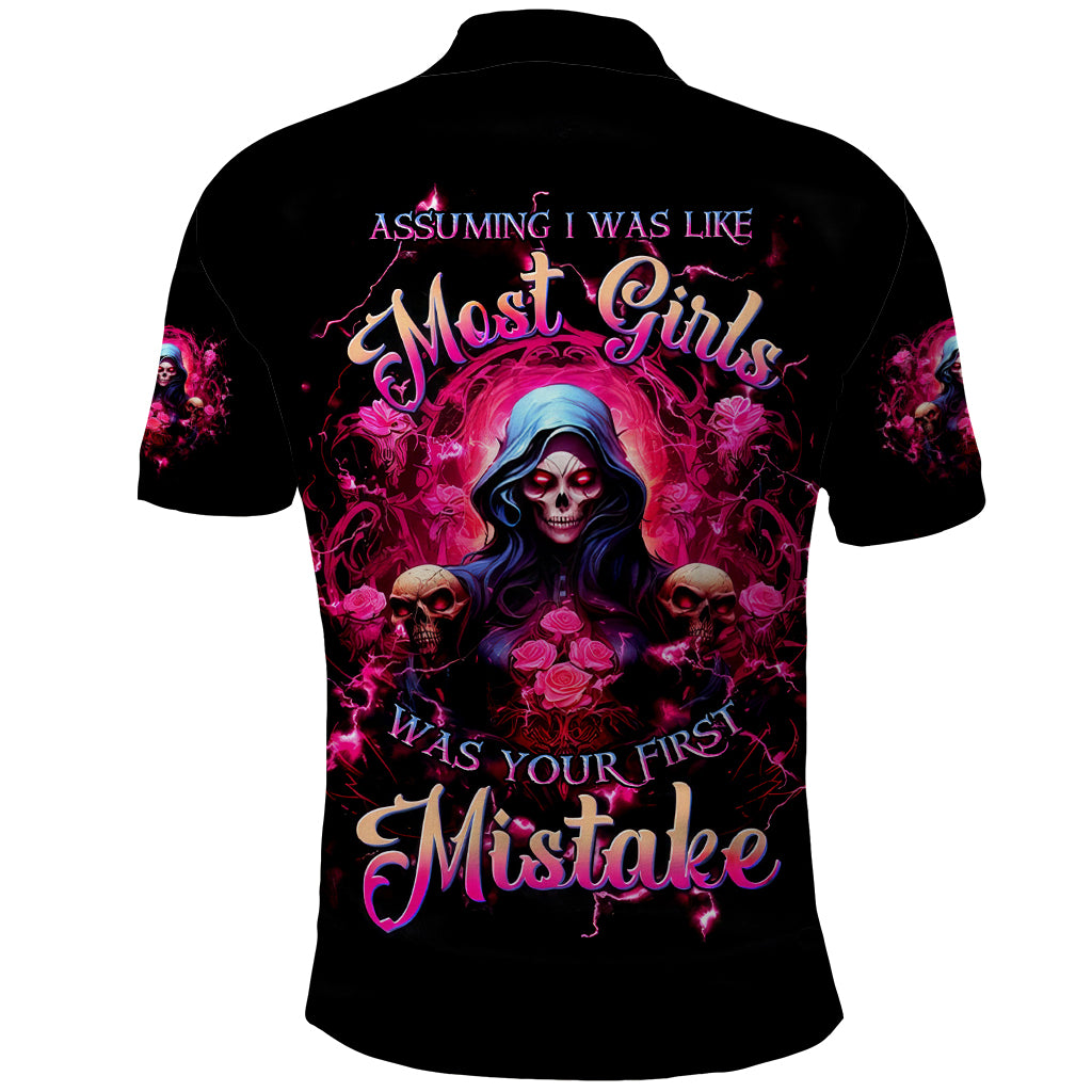 Rose Skull Polo Shirt I Hold A Beast An Angel And A Crazy Lady In Me - Wonder Print Shop